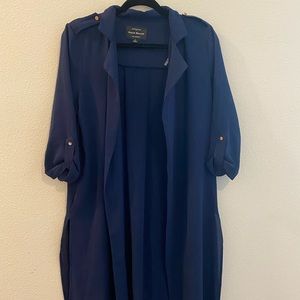 Navy Blue Open Front Duster
